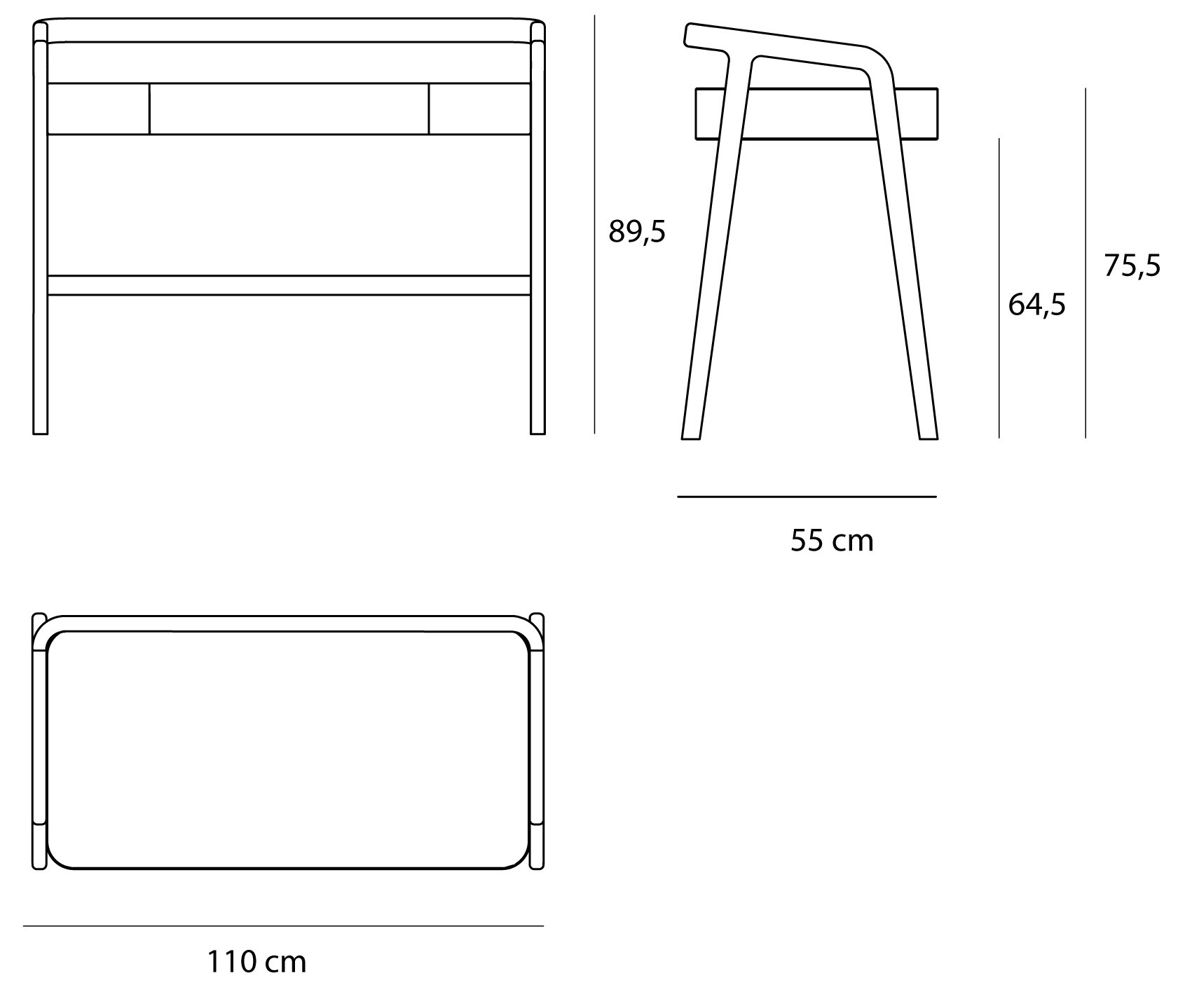 Vanity desk Knotty